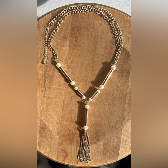 Jewelry - Long Gold  and Pearl Necklace